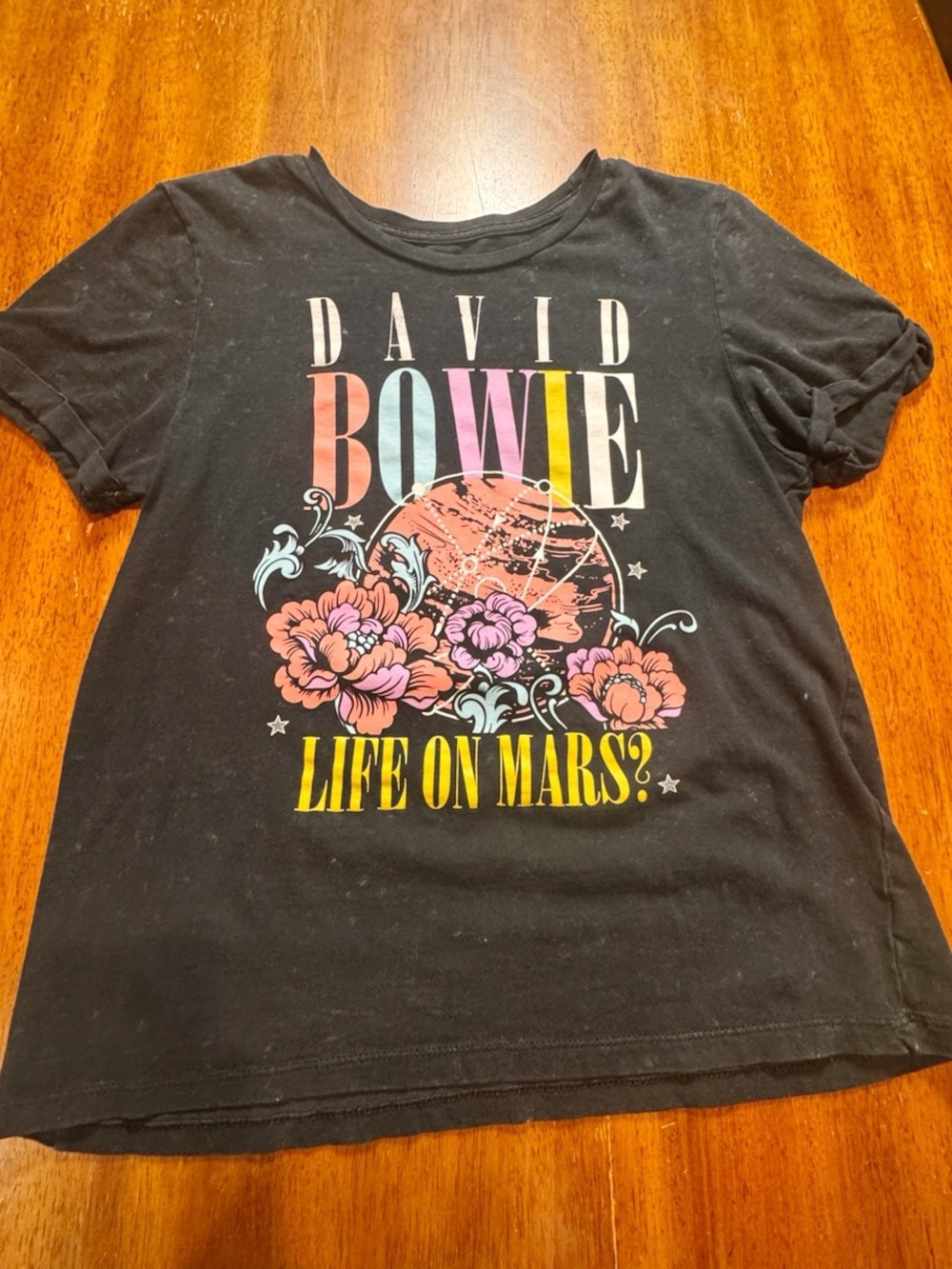 David Bowie Black 'Life on Mars?' Graphic Tee size medium